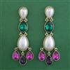 Indo Western Pearl Earring with Mehndi Plating