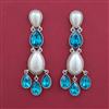Indo Western Pearl Earring with Rhodium Plating