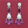 Indo Western Pearl Earring with Rhodium Plating