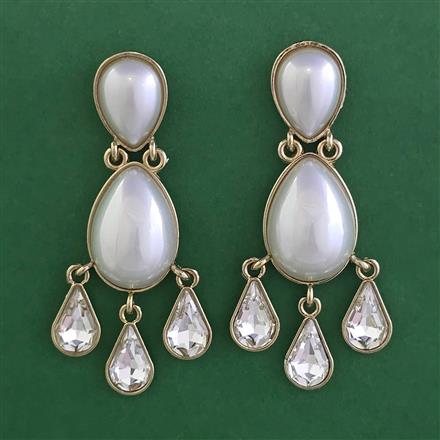 Indo Western Pearl Earring with Mehndi Plating