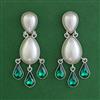 Indo Western Pearl Earring with Rhodium Plating