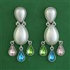 Indo Western Pearl Earring with Rhodium Plating