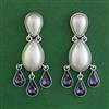 Indo Western Pearl Earring with Rhodium Plating