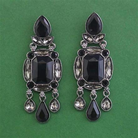 Indo Western Classic Earring with Black Plating