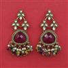 Indo Western Pearl Earring with Mehndi Plating