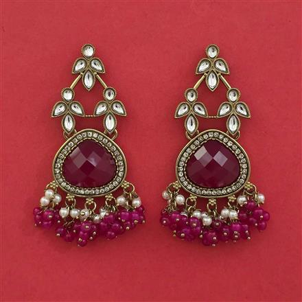 Indo Western Pearl Earring with Mehndi Plating