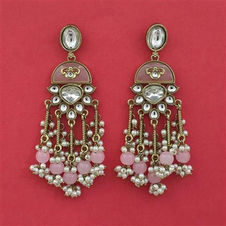 Indo Western Pearl Earring with Mehndi Plating