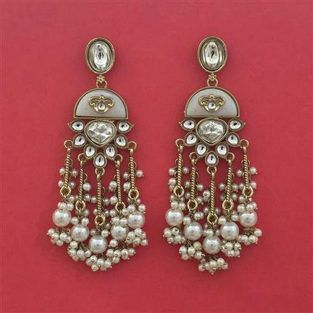 Indo Western Pearl Earring with Mehndi Plating