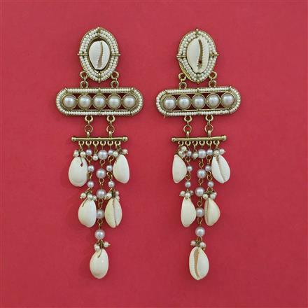 Indo Western Long Earring With Mehndi Plating