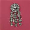 Indo Western Pearl Hair Brooch With Mehndi Plating