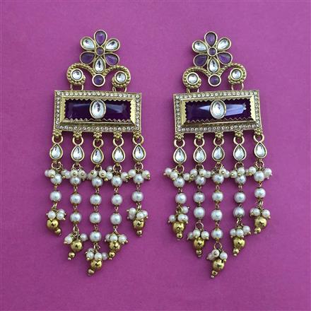 Indo Western Pearl Earring with Mehndi Plating