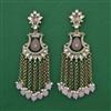Indo Western Long Earring with Mehndi Plating