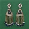 Indo Western Long Earring with Mehndi Plating