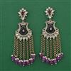 Indo Western Long Earring with Mehndi Plating