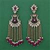 Indo Western Long Earring with Mehndi Plating