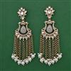 Indo Western Long Earring with Mehndi Plating