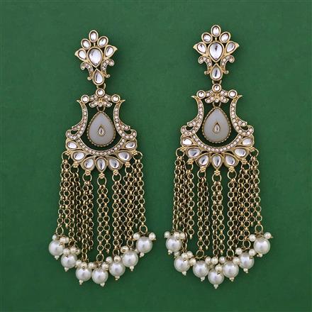 Indo Western Long Earring with Mehndi Plating