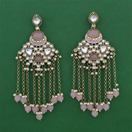 Indo Western Long Earring with Mehndi Plating