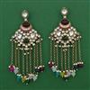 Indo Western Long Earring with Mehndi Plating