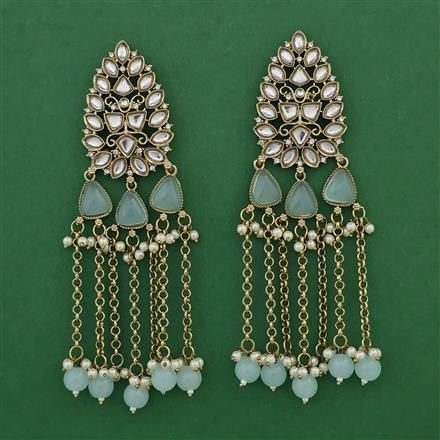 Indo Western Pearl Earring with Mehndi Plating