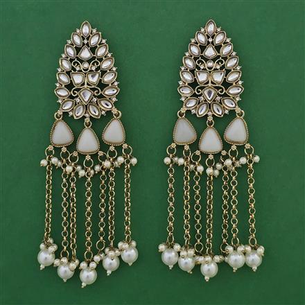 Indo Western Pearl Earring with Mehndi Plating