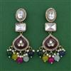 Indo Western Pearl Earring with Mehndi Plating