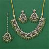 Indo Western Pearl Necklace with Mehndi Plating