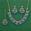 Indo Western Pearl Necklace with Mehndi Plating