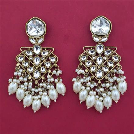 Indo Western Pearl Earring with Mehndi Plating
