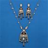 Indo Western Pearl Pendant Set with Mehndi Plating