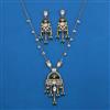 Indo Western Pearl Pendant Set with Mehndi Plating