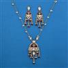 Indo Western Pearl Pendant Set with Mehndi Plating