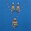 Indo Western Pearl Pendant Set with Mehndi Plating
