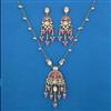 Indo Western Pearl Pendant Set with Mehndi Plating
