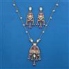 Indo Western Pearl Pendant Set with Mehndi Plating