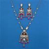 Indo Western Pearl Pendant Set with Mehndi Plating