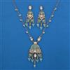 Indo Western Pearl Pendant Set with Mehndi Plating