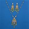 Indo Western Pearl Pendant Set with Mehndi Plating