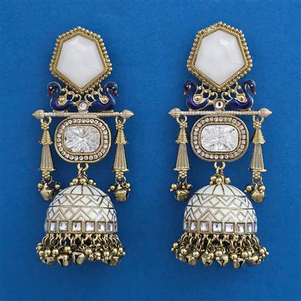 Indo Western Jhumki with Mehndi Plating