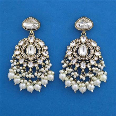Indo Western Pearl Earring with Mehndi Plating
