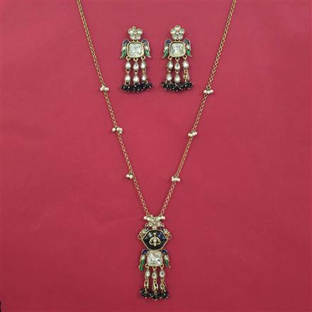 Indo Western Birds Pendant Set with Mehndi Plating