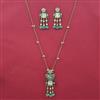 Indo Western Birds Pendant Set with Mehndi Plating