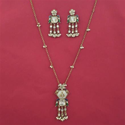 Indo Western Birds Pendant Set with Mehndi Plating