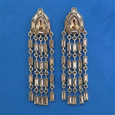Indo Western Long Earring with Mehndi Plating
