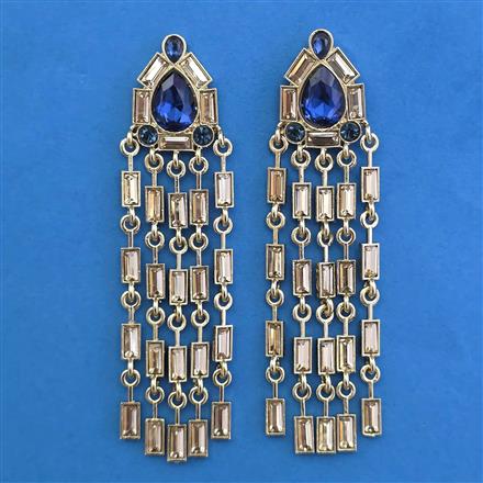 Indo Western Long Earring with Mehndi Plating