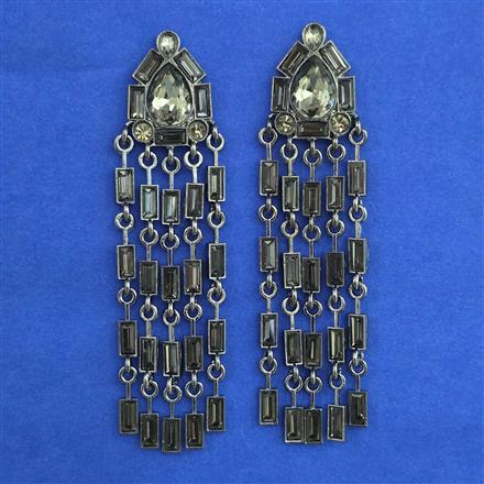 Indo Western Long Earring with Black Plating