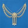 Indo Western Pearl Hair Brooch With Gold Plating