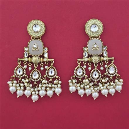 Indo Western Long Earring with Mehndi Plating