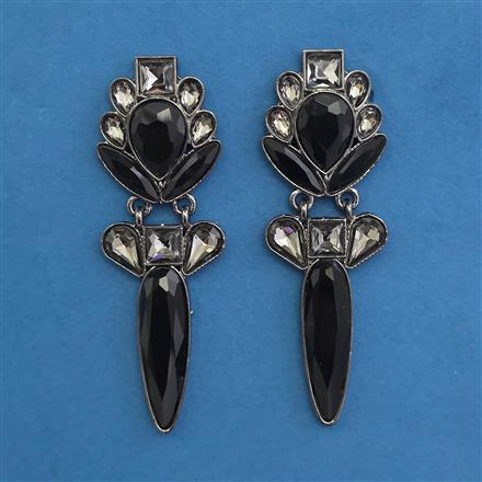 Indo Western Classic Earring with Black Plating