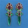 Indo Western Long Earring with Mehndi Plating
